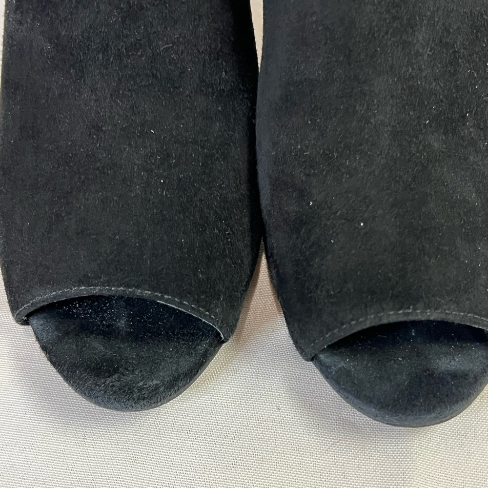 Marc Fisher black suede style Serenity peep toe high heel zipper bootie 8 1/2 - Picture 8 of 16